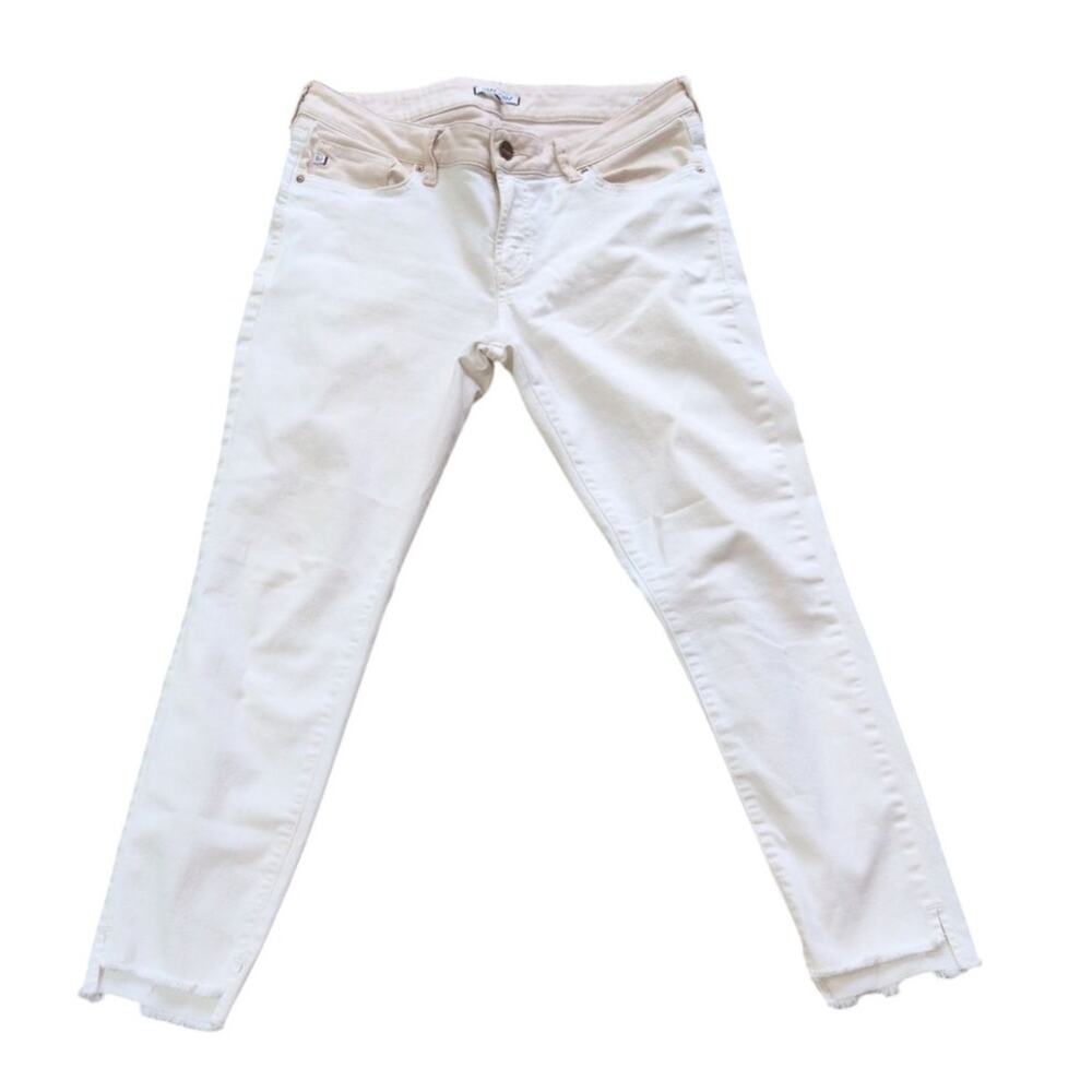 Dear John White Crop Jeans with Beige Waistband Size 30 - Picture 3 of 6